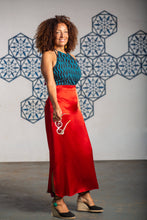 Load image into Gallery viewer, high waist silk skirt Jaali